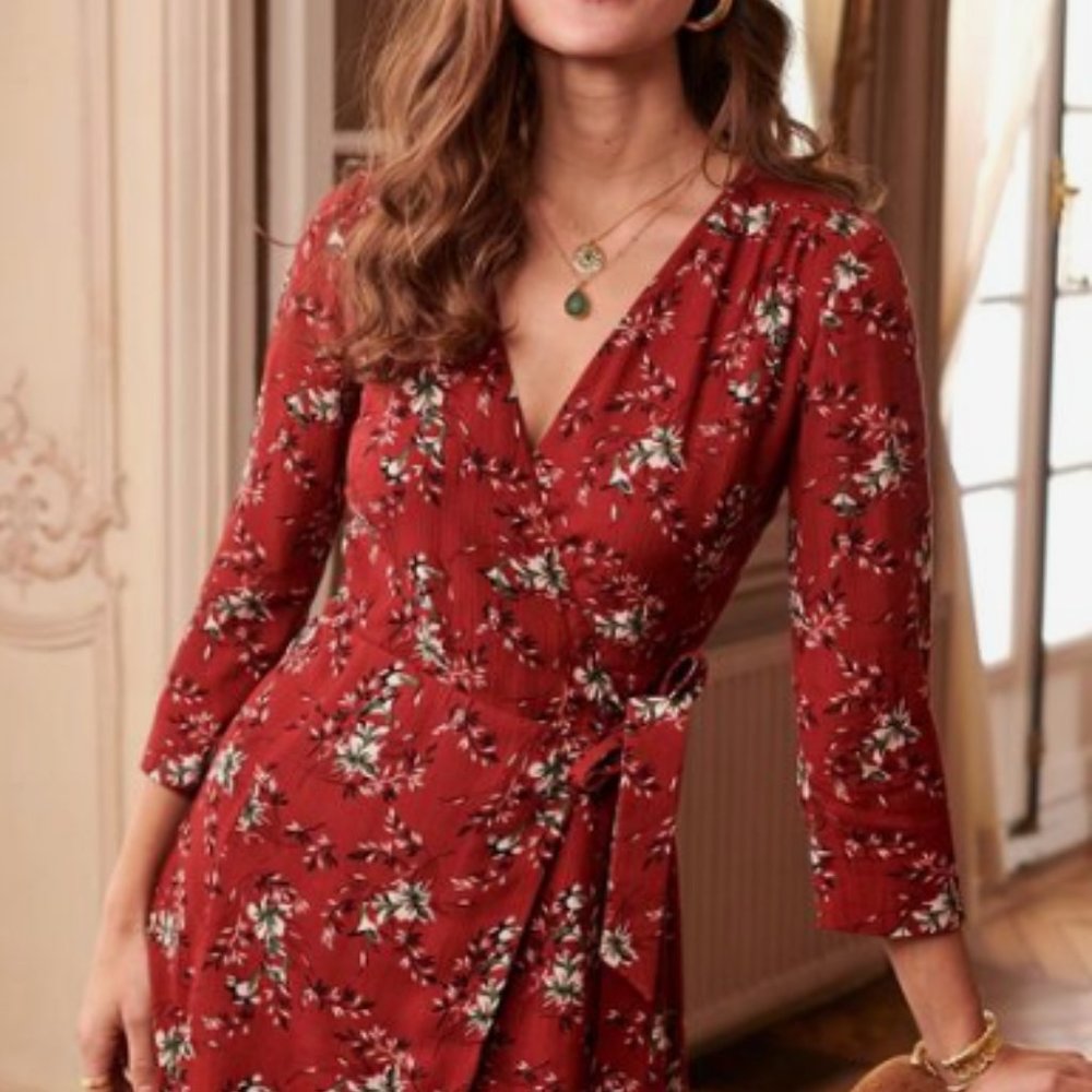 Sezane Wrap Dress, Size 38, Size 6, Size 8, Medium.